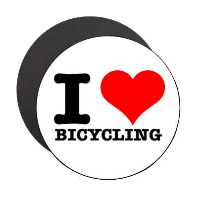 i love bicycling heart stickers, magnet