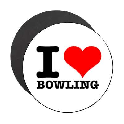i love bowling heart stickers, magnet
