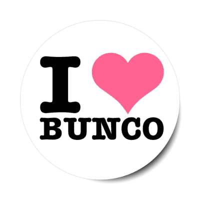 i love bunco heart puink stickers, magnet