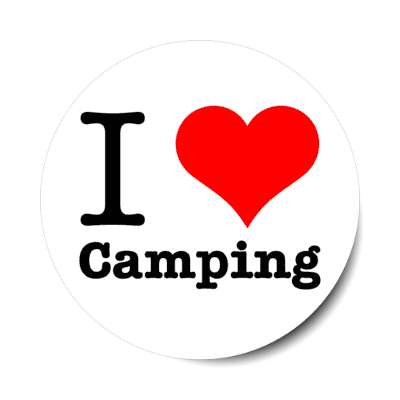 i love camping heart stickers, magnet