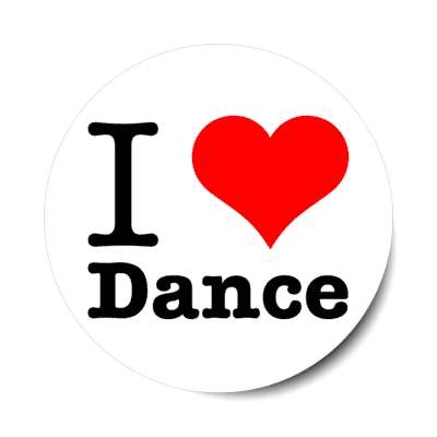 i love dance heart stickers, magnet