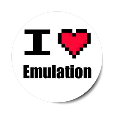 i love emulation pixel heart emu stickers, magnet