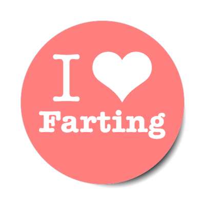 i love farting heart pink stickers, magnet