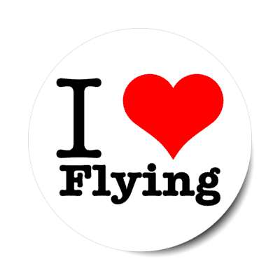 i love flying heart stickers, magnet