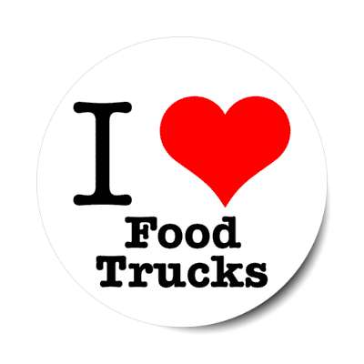 i love food trucks stickers, magnet