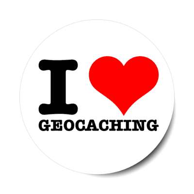 i love geocaching heart stickers, magnet