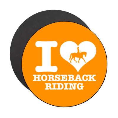 i love horseback riding silhouette heart horse stickers, magnet