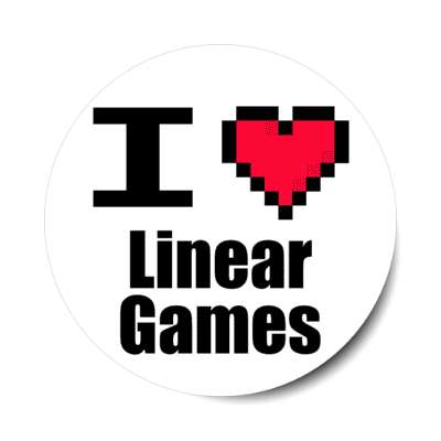 i love linear games pixel heart stickers, magnet