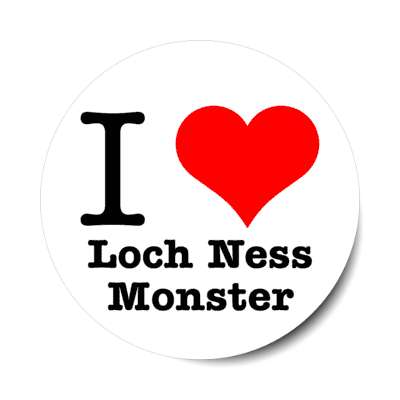 i love loch ness monster heart stickers, magnet