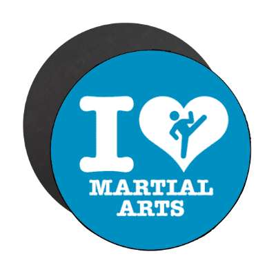 i love martial arts big heart stickers, magnet
