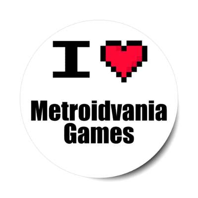 i love metroidvania games pixel heart stickers, magnet
