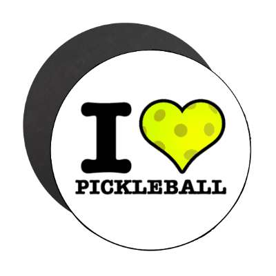 i love pickleball heart stickers, magnet