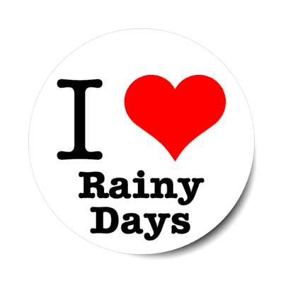 i love rainy days stickers, magnet