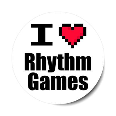 i love rhythm games pixel heart stickers, magnet