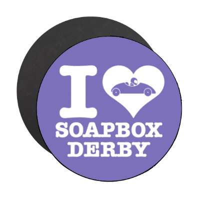 i love soapbox derby heart stickers, magnet