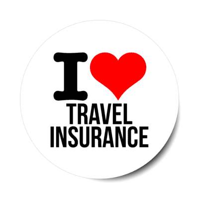 i love travel insurance heart stickers, magnet