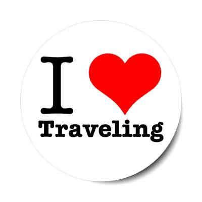 i love traveling heart stickers, magnet