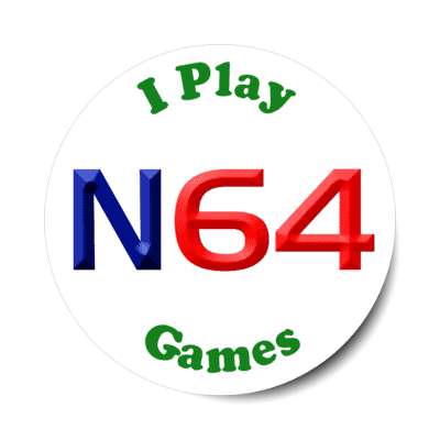 i play n64 games nintendo 64 console stickers, magnet