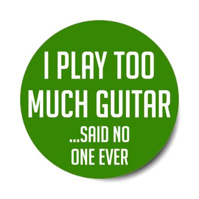 i play too much guitar said no one ever stickers, magnet