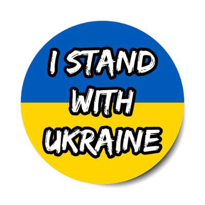 i stand with ukraine flag colors stickers, magnet