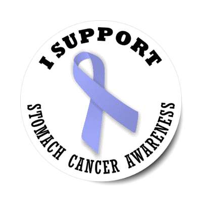 i support stomach cancer periwinkle awareness ribbon stickers, magnet