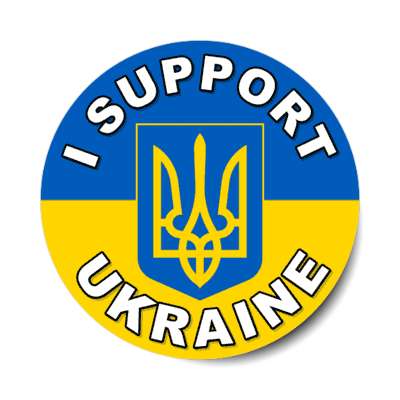 i support ukraine coat of arms peace stickers, magnet