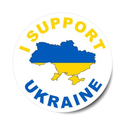 i support ukraine country white stickers, magnet