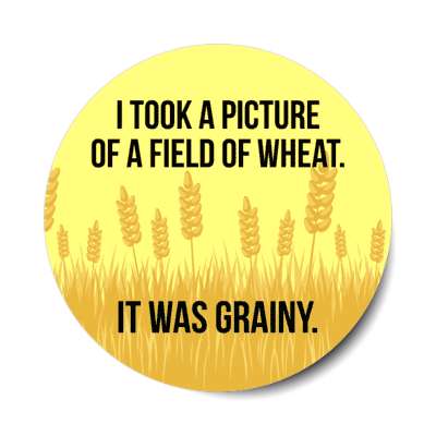 i took a picture of a field of wheat it was grainy stickers, magnet
