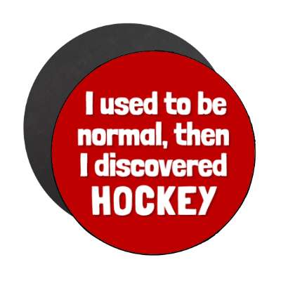 i used to be normal then i discovered hockey stickers, magnet