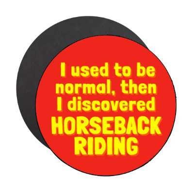 i used to be normal then i discovered horseback riding stickers, magnet