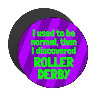 i used to be normal then i discovered roller derby stickers, magnet