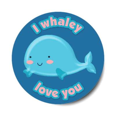 i whaley love you whale wordplay stickers, magnet