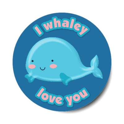 i whaley love you whale wordplay stickers, magnet