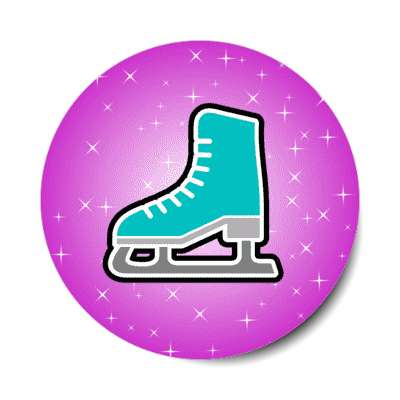 ice skate sparkle purple stickers, magnet