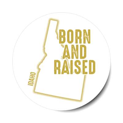 idaho born and raised state outline stickers, magnet