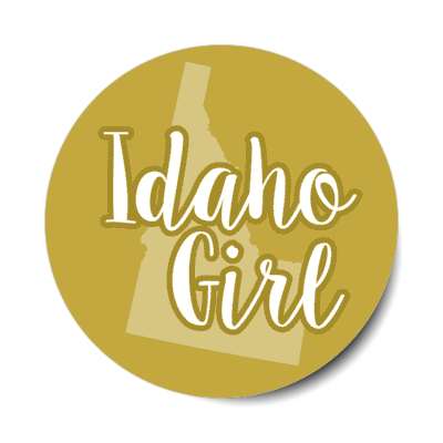 idaho girl us state shape stickers, magnet