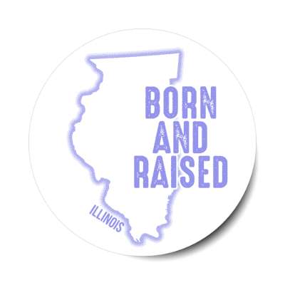 illinois born and raised state outline stickers, magnet