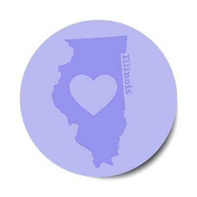 illinois state heart silhouette stickers, magnet