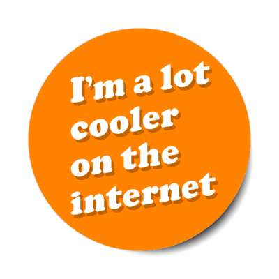 im a lot cooler on the internet orange stickers, magnet