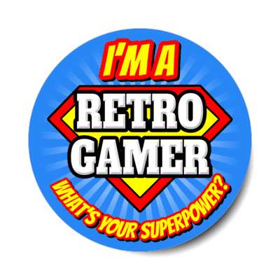 i'm a retro gamer what's your superpower stickers, magnet