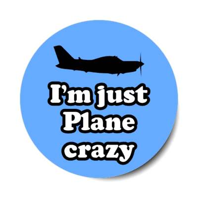 im just plane crazy wordplay humor stickers, magnet