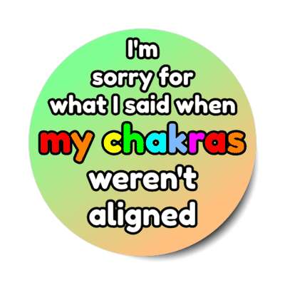 im sorry for what i said when my chakras werent aligned stickers, magnet