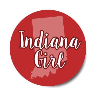 indiana girl us state shape stickers, magnet