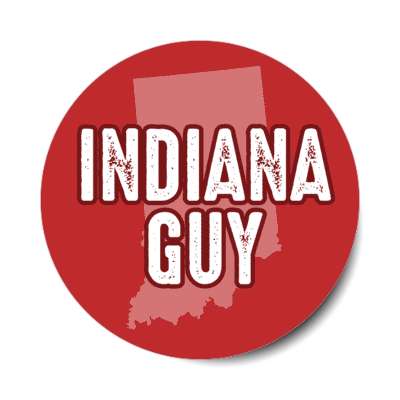 indiana guy us state shape stickers, magnet