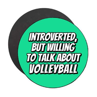introverted but willing to talk about volleyball stickers, magnet