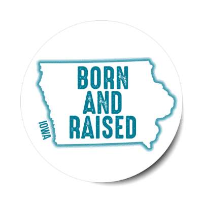 iowa born and raised state outline stickers, magnet