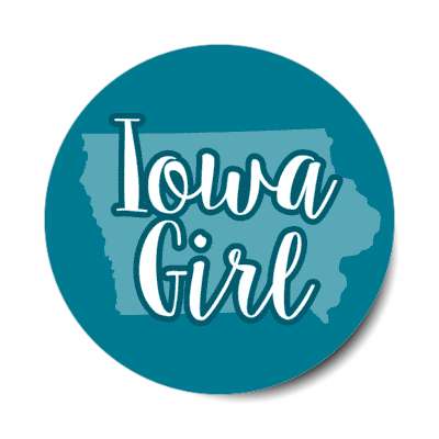 iowa girl us state shape stickers, magnet