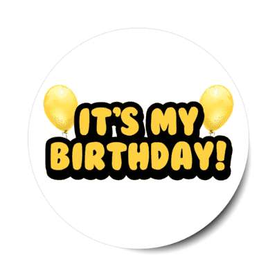 its my cartoon fun balloons peach stickers, magnet