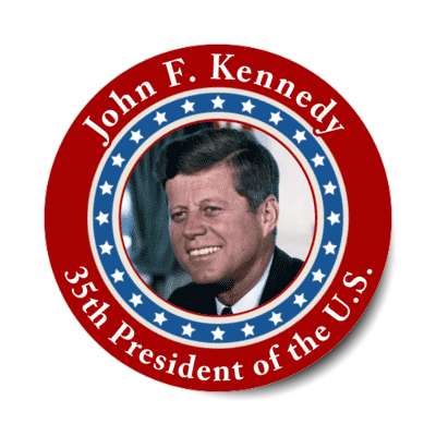 john f kennedy thirty fifth president of the us stickers, magnet