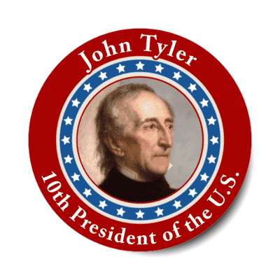 john tyler tenth president of the us stickers, magnet